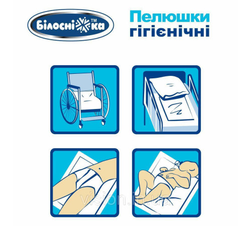 Пелюшки поглинаючі 90см х 60см 30 шт. "Білосніжка"